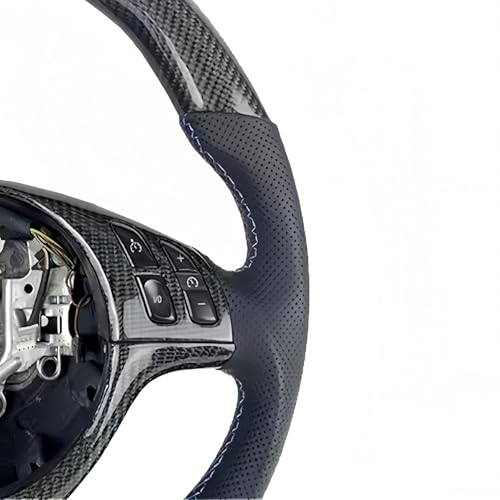 J[ANZT[ Carbon Fiber Steering Wheel Compatible With BMW E46 E53 M3(Carbon fiber blue)