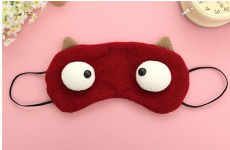 Cute Carton Animal Big Funny Eye Emoji Sleeping mask Soft Lightweight Comfortable Breathable eyeshade Good Sleeping Eye Patch Travel nap Sleeping blinder Sleep Masks(Funny Eye Wine Red)