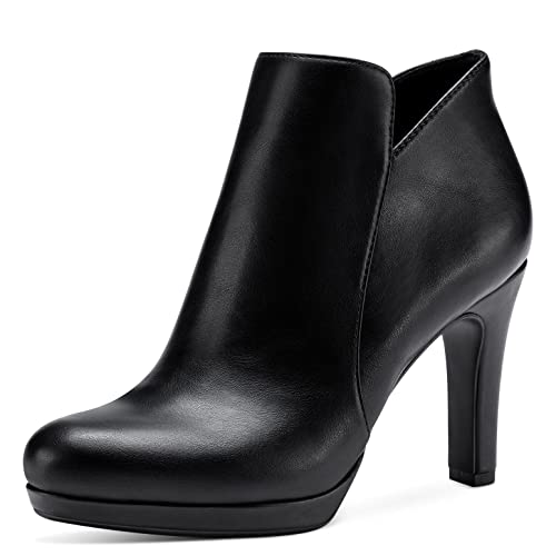 Tamaris Damen Klassische Stiefeletten, Frauen Stiefeletten,uebergangsstiefel,hoch,high Heel,Boots,Stiefel,Bootee,Booties,Black MATT,41 EU