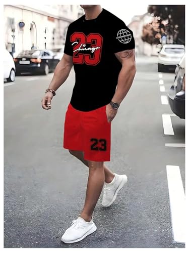 Men's Track Suits Letter Print Short Sleeve T-shirt and Shorts 2 Piece Short Outfits2