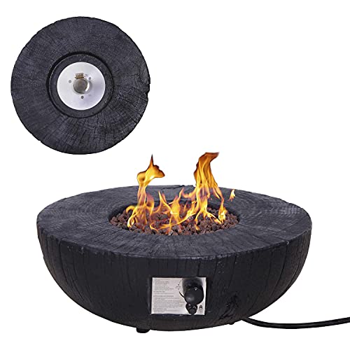 Ehomexpert Fire Pits, 28 Inch Round 30,000 Btu Auto-Ignition Propane Gas Fire Pit For Outdoor Garden Backyard With Water Proof Cover And Lava Rock thumb #1