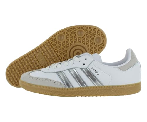 Adidas Samba OG Womens Sneaker (White Silver Grey, 8)