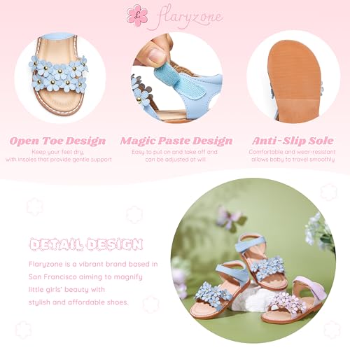 Image of Flaryzone Girls Sandals Open Toe Summer Flats Dress Sandals Shoes Toddler /Little Kid