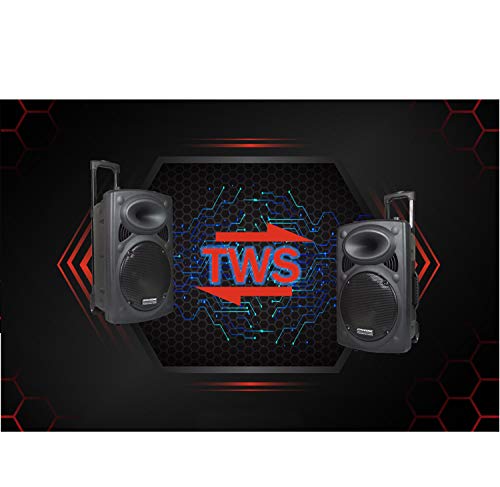 Image of DYNASONIC Dynapro - Speaker System - Portable Sound System - 12 Inches - Powerful Professional Speaker /USB /SD /AUX /MP3 /Bluetooth Microphone Black (DYNAPRO 12)