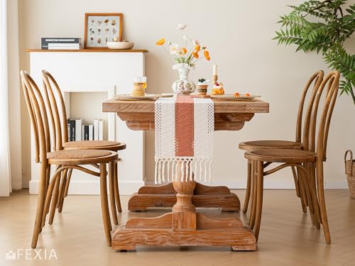 Image of FEXIA Boho Table Runner for Home Decor 12x90 Coral Farmhouse Decorations