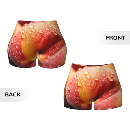 Peach Pattern Sports Shorts, high Elastic Slim Fitness Pants, Suitable for Yoga/Leisure/Daily wear3
