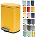 Spirella Akira Cestino Bagno Pattumiera Acciaio Inox - Cestino Spazzatura - Bidoncino Bagno - Pattumiera Bagno 5L - Bidoncino Rimovibile - Cestino WC Bagno Sistema Magic Silent Softclose (Sun Giallo)