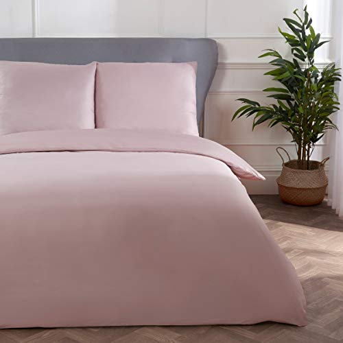 Sleepdown Blush - Set copripiumino in microfibra tinta unita, con federe, facile da pulire, morbido, caldo, 200 x 200 cm + 2 80 cm x 80 cm, colore: Rosa