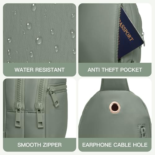 Image of Viverte Quilted Puffer Crossbody Bags for Women Small Puffy Sling Bag Lightweight Cross Body Bubble Purse Shoulder Bag for Travel (Bean Green)