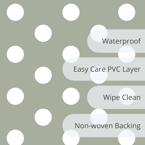 Home Direct Large Rectangular Oilcloth PVC Wipe Clean Tablecloth Table Cover 140cm x 240cm 55x94 Polka Dot (Sage Green) - Image 3