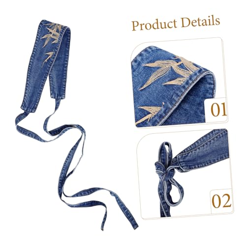 Denim Waistband Wide Belt with Embroidery for Women Flattering Cinch Corset Style for Dresses and Casual Outfits4
