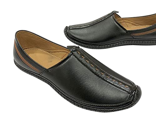 Image of Punjabi Mojaris Mens Shoes Cream Wedding for Groom,Traditional Indian Footwear Ethnic Peshawari Slippers