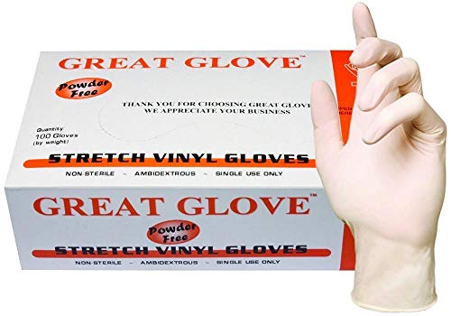 Great Glove Stretch Vinyl Disposable Gloves Extra Large 100 Count