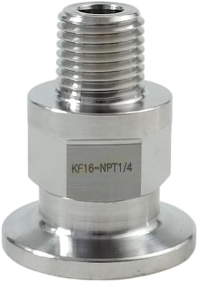 ISO-KF16 to NPT Male Adapter, 1/4" NPT, Stainless Steel 304 | NW-16 Flange to NPT Threaded Pipe Fitting