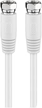 Goobay 50738 Antennenkabel 2,5m / F Stecker auf F Stecker / SAT Kabel 80 dB Koaxialkabel Satellitenkabel / 2fach geschirmt TV Kabel / Weiß / Fernsehkabel 2,5m