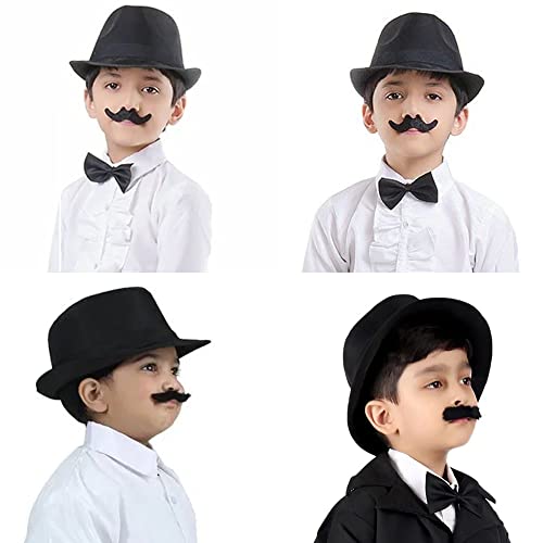 Kids-Boys Classic Panama-Fedora-Hat Trilby Manhattan-Structured Jazz Wool Cap 3-6Yrs Black #TOP5