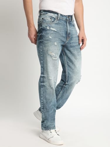 Image of BENE KLEED Men MID-Rise White Solid Pure Cotton Jeans