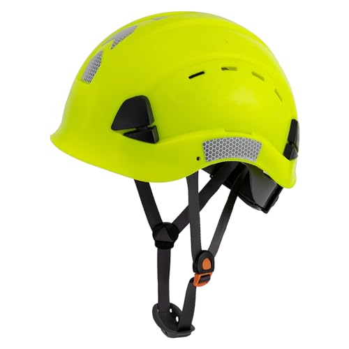 LOHASTAR Hard Hats Construction Safety Helmet Adjustable Men Worker CE Hardhat Lime Hard Hat with Chin Strap Industrial Construction Helmet(UK-A3 Lime)