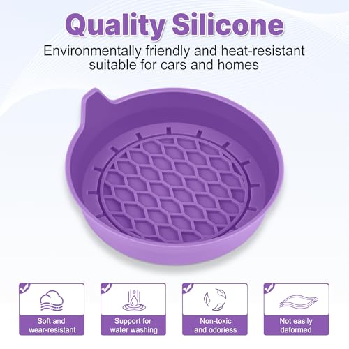 Image of SINGARO Car Cup Holder Coaster, Silicone Cup Holder Insert, Universal Non-Slip Cup Holders, Car Accessories Interior for Women and Man 4 Pack Light Purple
