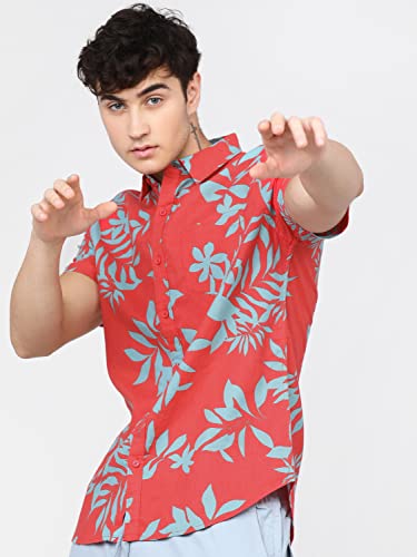 Image of Ketch Men's Cotton Slim Fit Printed Half Sleeve Shirt
