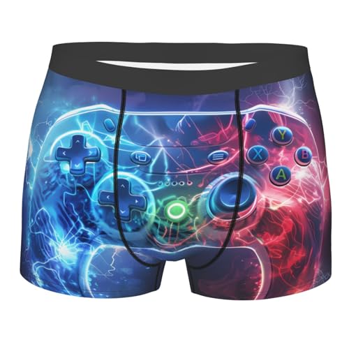 3d Gaming Print Men'S Boxer Briefs Soft Comfort Breathable 4 Inch Inseam Underwear