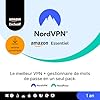 NordVPN Amazon Essentiel, 10 Appareils, 1 An, VPN et Gestionnaire de Mots de Passe, Code Numérique