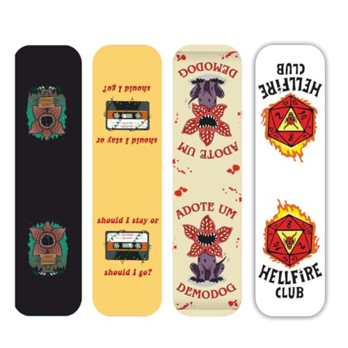 Image of Zesta Magnetic Bookmark Set of 7 | Aesthetic Book Mark for Reading | Cute Anime Bookmarks for Kids, Students | Book Accessories for Novels, Gifts for Readers (Stranger Things Bookmarks, 9X2.5 Cms)