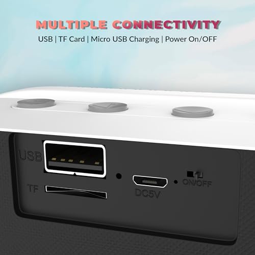 Image of AT-611 Ultimate | 05W Bluetooth Speaker | Hi-fi Stereo Sound Surround | Upto 08 Hours Playback with RGB Lights | Best for Mobile, Laptop /PC, Ipad, Media Players (Grey)