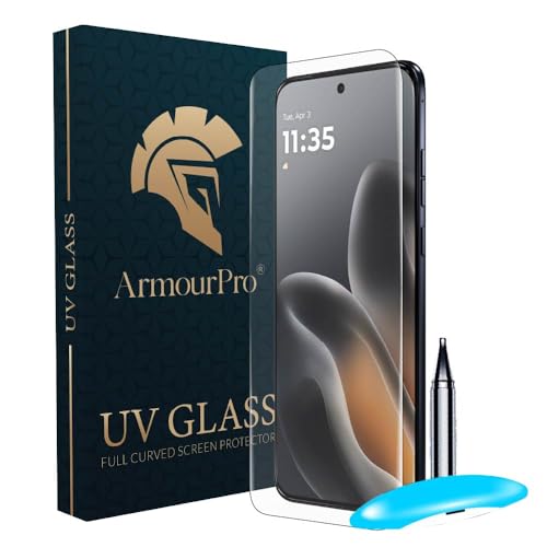 Image of ArmourPro UV Glue Tempered Glass for Motorola Edge 70 Fusion - Curved Screen Protector, 9H Anti Scratch, Edge-to-Edge Coverage, HD Clarity, Smooth Touch