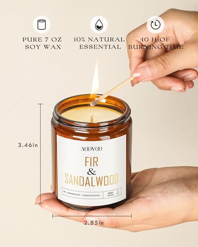 Image of AOOVOO Candles Set - 6PC Scented Candles, Soy Candle, Aromatherapy Candle, Soy Wax Candle, Candle for Home Scented, Balsam /Fir /Firseide /Cocoa /Vanilla Cake /Cookies
