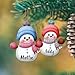GABSHAIM Custom Snowman Christmas Ornaments Personalized Wooden Snowman Ornaments Set of 7 Hanging Ornaments for Christmas Tree Winter Xmas Party Decor