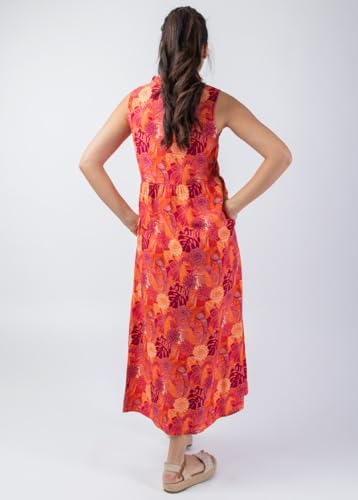 Robe longue été boheme ample fleurie orange chic Veronica