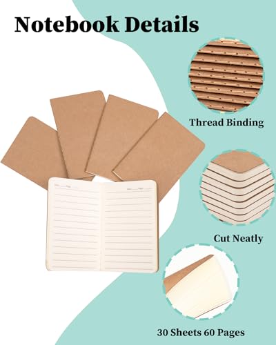 Carnet de poche Dynta lot de 45 mini cahiers cousus pour notes - 5