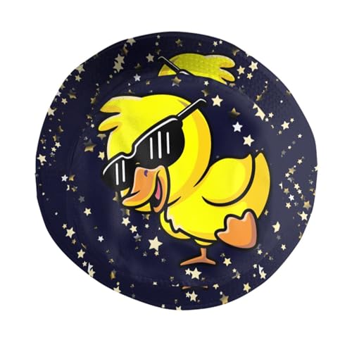 Image of Funny Duck Bucket Hat Fisherman Hat Beach Travel Sun Hat Outdoor Cap for Unisex Men Women