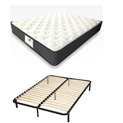 Ensembles de Matelas et Sommiers 160x200CM | lit 160 x 200CM avec sommier a Lattes avec Pieds