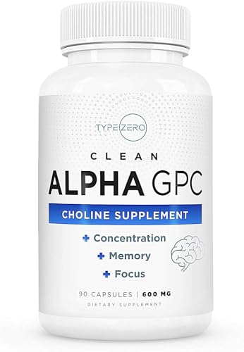 Type Zero Ultra Clean Alpha GPC Choline Supplement (600mg | 90 Capsules) Soy Free, Non-GMO Nootropics Alpha GPC 600mg / 300mg; Alpha-GPC Brain Memory and Focus Supplements (B0D8FCSVSQ) Amazon Price History, Amazon Price Tracker