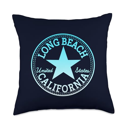 Long Beach California USA United States of America Surfer Throw Pillow