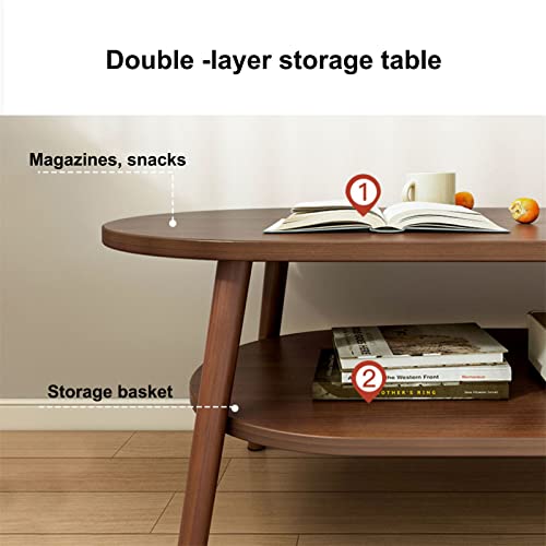 Table basse moderne en MDF à double couche avec rangement ouvert pour salon - 4