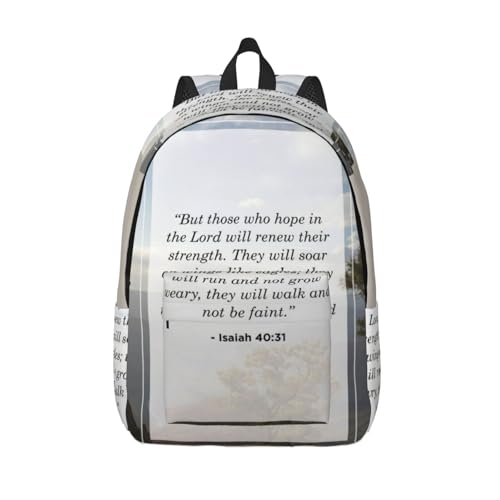 Isaiah 40 31 Versatile Canvas Rucksack - Multi-Pocket Polyester Backpack For Work & Outdoor Activities