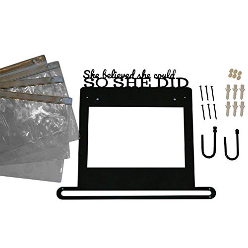 Race Bib And Medal Display - "She Believed She Could So She Did" Hanging And Race Medal Hanger (Solid Metal) #TOP5