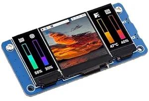 Triple LCD HAT for Raspberry Pi 5/4B/3B+/3B/Zero W/Zero 2W, Onboard 1.3inch IPS LCD 240x240 Main Screen and Dual 0.96inch IPS 160x80 Resolution LCD Secondary Screens, SPI Interface