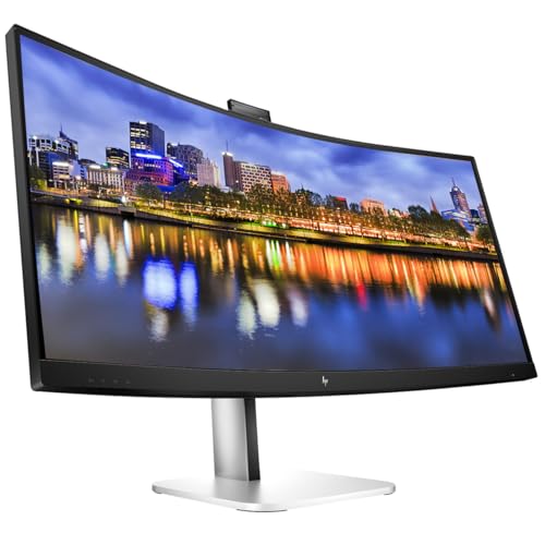 Image of HP Series 5 Pro 34-inch 534pm Curved 2K WQHD 1440P Conferencing Monitor, 2-Pack Bundle, Webcam, Mic, Speaker, Low Blue Light, HDMI, DisplayPort, USB Hub, USB-C with 100W PD, Dock, Daisy Chain