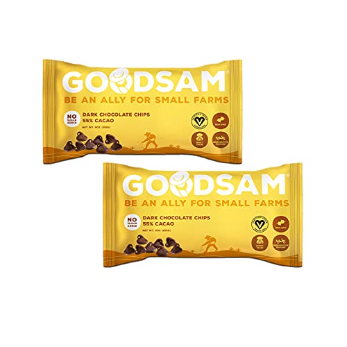 GOODSAM | Sugar Free, 55% Dark Chocolate Chips | 9 Ounce (Pack of 2)