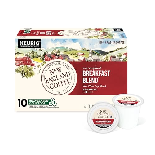 Image of New England Coffee Single Serve Pods, Breakfast Blend Medium Roast 10 Count (Pack of 6)