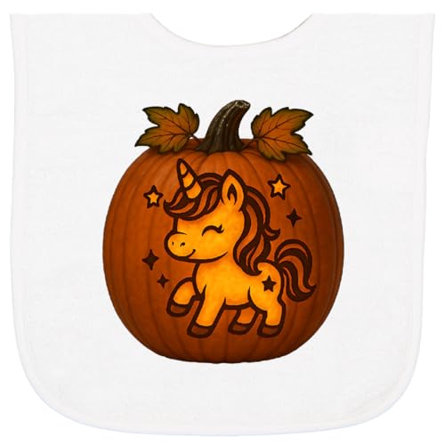 inktastic Halloween Unicorn Pumpkin Baby Terry Cloth Bib