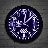 Orologio da parete altimetro, design moderno per piloti, display a LED per misurare l'altitudine, perfetto per gli appassionati di aviazione e decorazione a tema aviazione