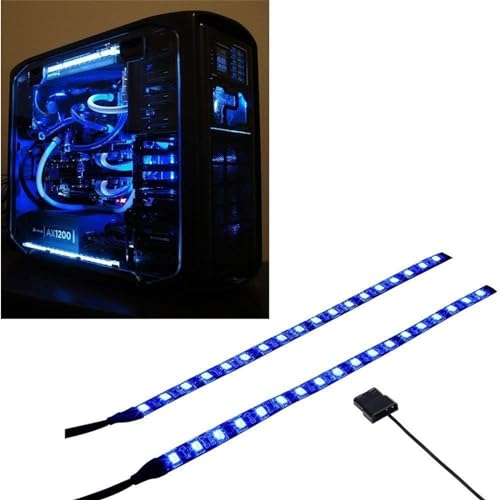 Ubanner Tira de luz LED flexible para PC, azul, iluminación de computadora con magnético para caja de computadora, kits de luces de 30 cm para interiores