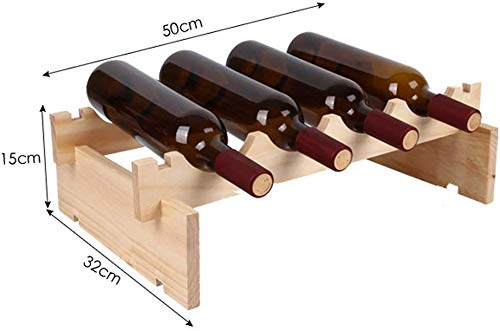Soporte para botellas de vino de madera maciza 50x32x15 cm miniatura 2