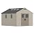 Devoko 10 x 12 FT Plastic Outdoor Storage Shed with Windows, Resin Tools Shed with Floor Large Storage Garden Shed for Patio,Garden, Backyard, Lawn, Beige
