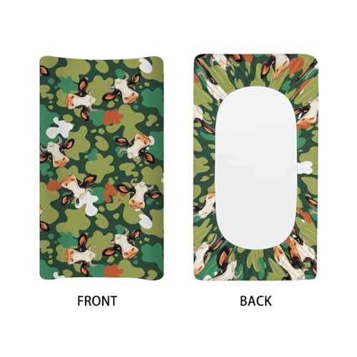Image of Tie-Dye Cow Changing Pad Cover Baby Boys Girls Changing Table Pad Covers Diaper Change Table Sheets Covers Soft Breathable